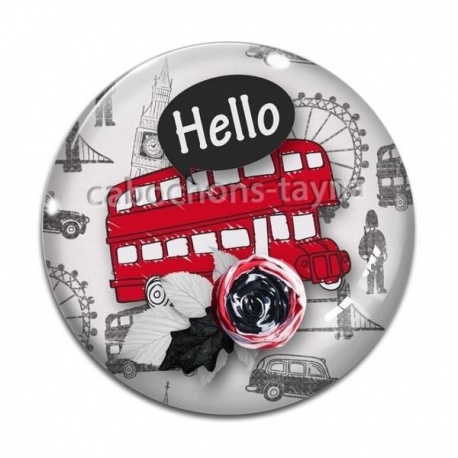 Cabochon Verre - hello Londres