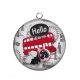 Pendentif Cabochon Argent - hello Londres
