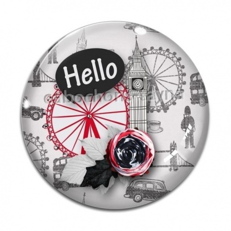Cabochon Verre - hello Londres