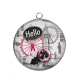 Pendentif Cabochon Argent - hello Londres