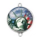 Connecteur Cabochon Argent - USA