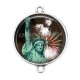 Connecteur Cabochon Argent - USA