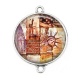 Connecteur Cabochon Argent - USA