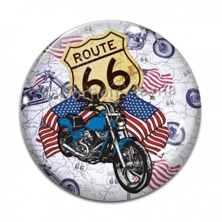 Cabochon Verre - route 66