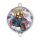 Connecteur Cabochon Argent - route 66