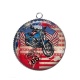 Pendentif Cabochon Argent - moto route 66