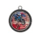 Pendentif Cabochon Argent - moto route 66