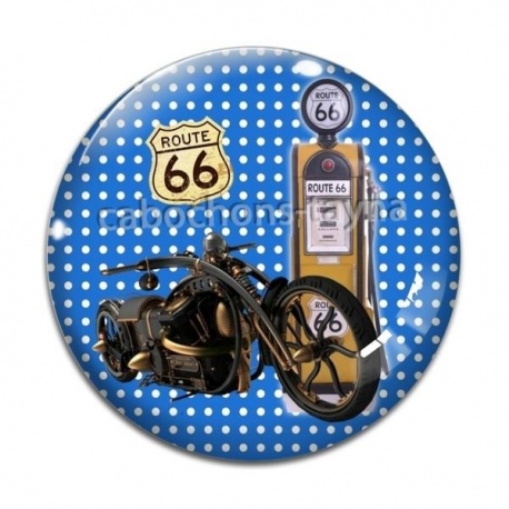 Cabochon Verre - moto route 66