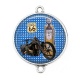 Connecteur Cabochon Argent - moto route 66