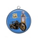 Pendentif Cabochon Argent - moto route 66