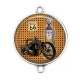 Connecteur Cabochon Argent - moto route 66