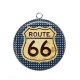 Pendentif Cabochon Argent - route 66