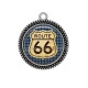 Pendentif Cabochon Argent - route 66
