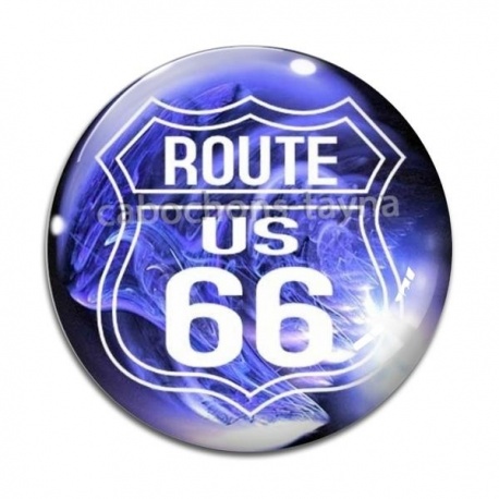 Cabochon Verre - route 66