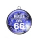 Pendentif Cabochon Argent - route 66