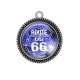 Pendentif Cabochon Argent - route 66