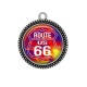Pendentif Cabochon Argent - route 66