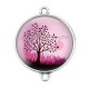 Connecteur Cabochon Argent - arbre de vie