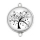 Connecteur Cabochon Argent - arbre de vie