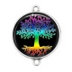 Connecteur Cabochon Argent - arbre de vie