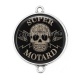 Connecteur Cabochon Argent - super motard