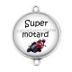Connecteur Cabochon Argent - super motard