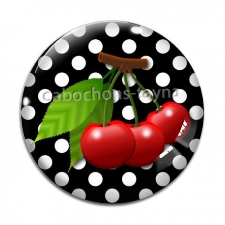 Cabochon Verre - cerise