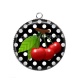 Pendentif Cabochon Argent - cerise