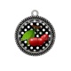 Pendentif Cabochon Argent - cerise