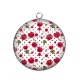 Pendentif Cabochon Argent - cerise