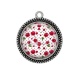 Pendentif Cabochon Argent - cerise