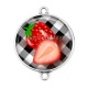 Connecteur Cabochon Argent - fraise