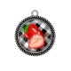 Pendentif Cabochon Argent - fraise