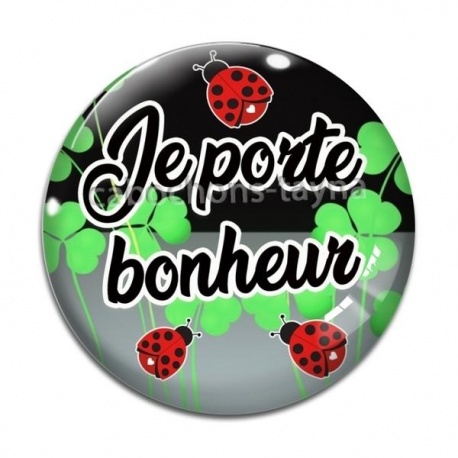 Cabochon Verre - je porte bonheur