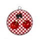 Pendentif Cabochon Argent - cerise