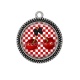 Pendentif Cabochon Argent - cerise