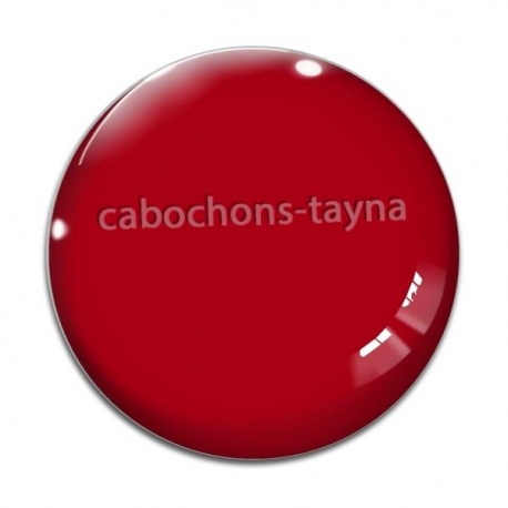 Cabochon Verre - fond uni rouge bordeaux