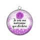 Pendentif Cabochon Argent - je suis une marraine qui déchire
