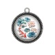 Pendentif Cabochon Argent - poisson