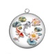 Pendentif Cabochon Argent - poisson