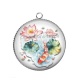 Pendentif Cabochon Argent - poisson