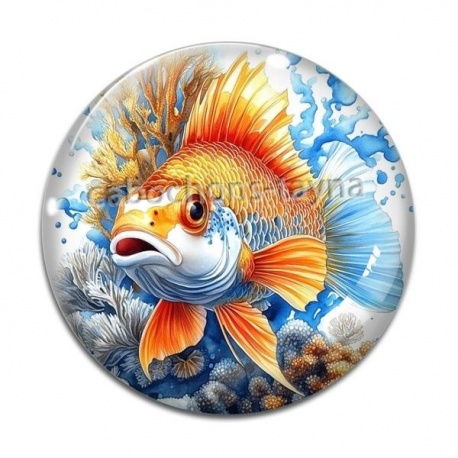 Cabochon Verre - poisson