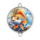 Connecteur Cabochon Argent - poisson