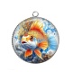 Pendentif Cabochon Argent - poisson