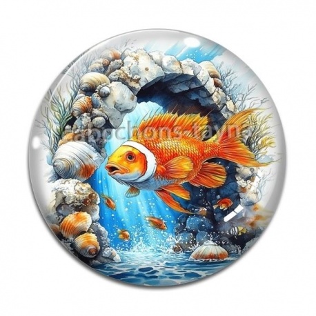 Cabochon Verre - poisson