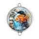 Connecteur Cabochon Argent - poisson