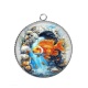 Pendentif Cabochon Argent - poisson
