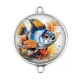 Connecteur Cabochon Argent - poisson
