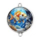 Connecteur Cabochon Argent - poisson