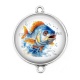 Connecteur Cabochon Argent - poisson